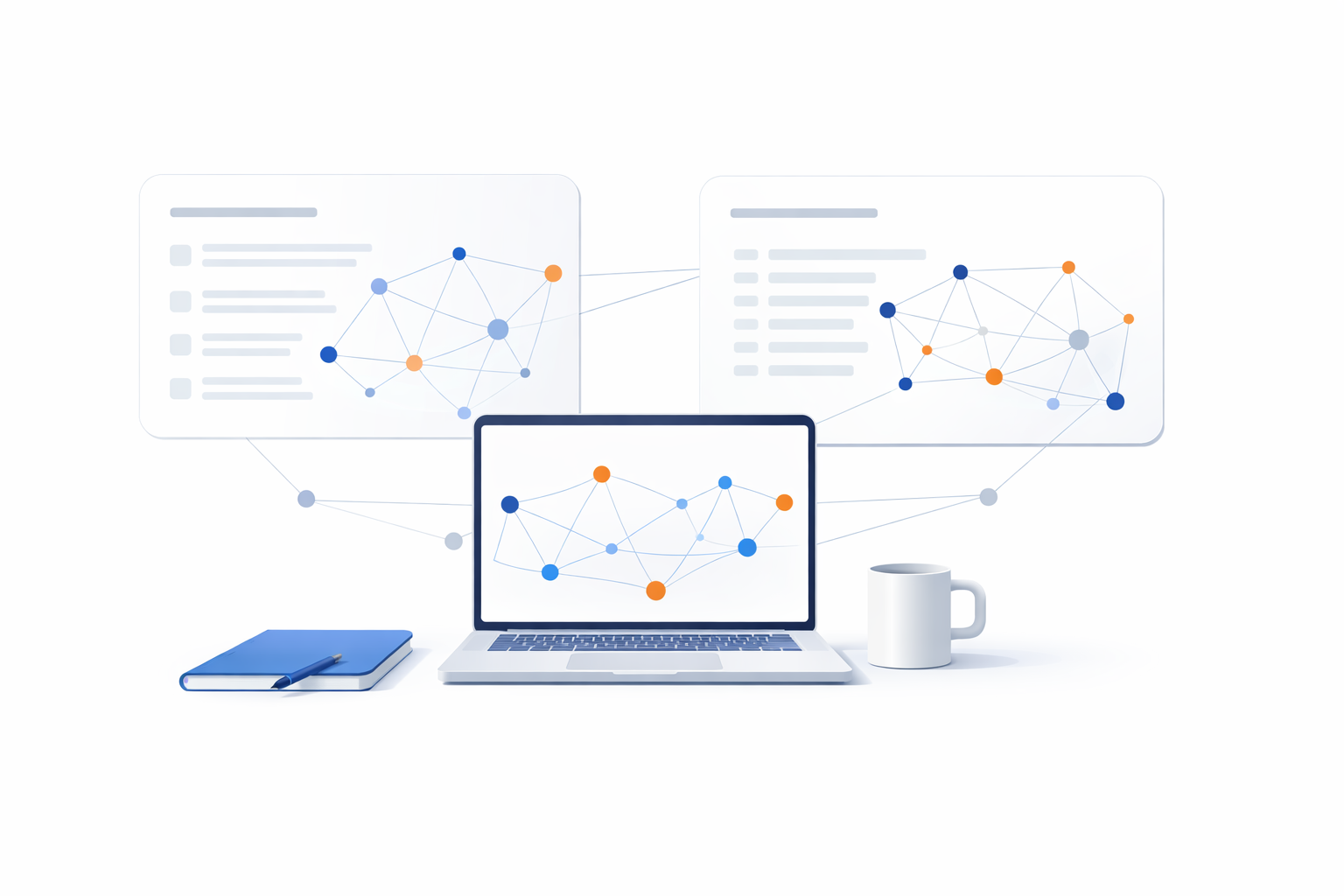 Research team workspace illustration